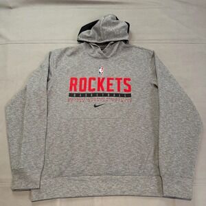 Nike NBA Houston Rocket Basketball Dri-Fit Hoodie Men Gray Lightweight-M-5456